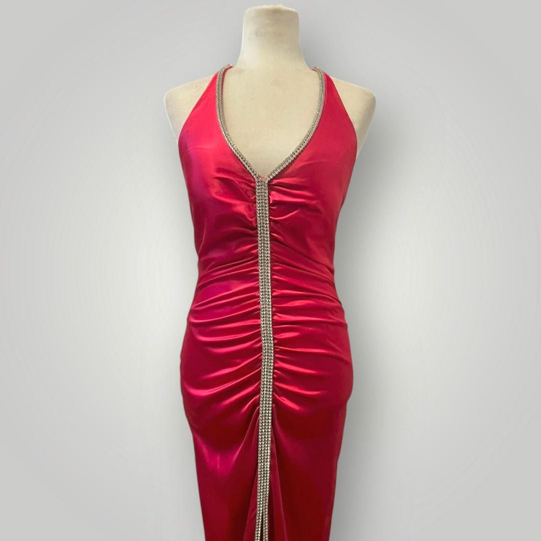 Jade Vintage dress Pink Y2K Jump Apparel Prom Halter Dress With Rhinestones Pink Y2K Jump Apparel Prom Halter Dress With Rhinestones