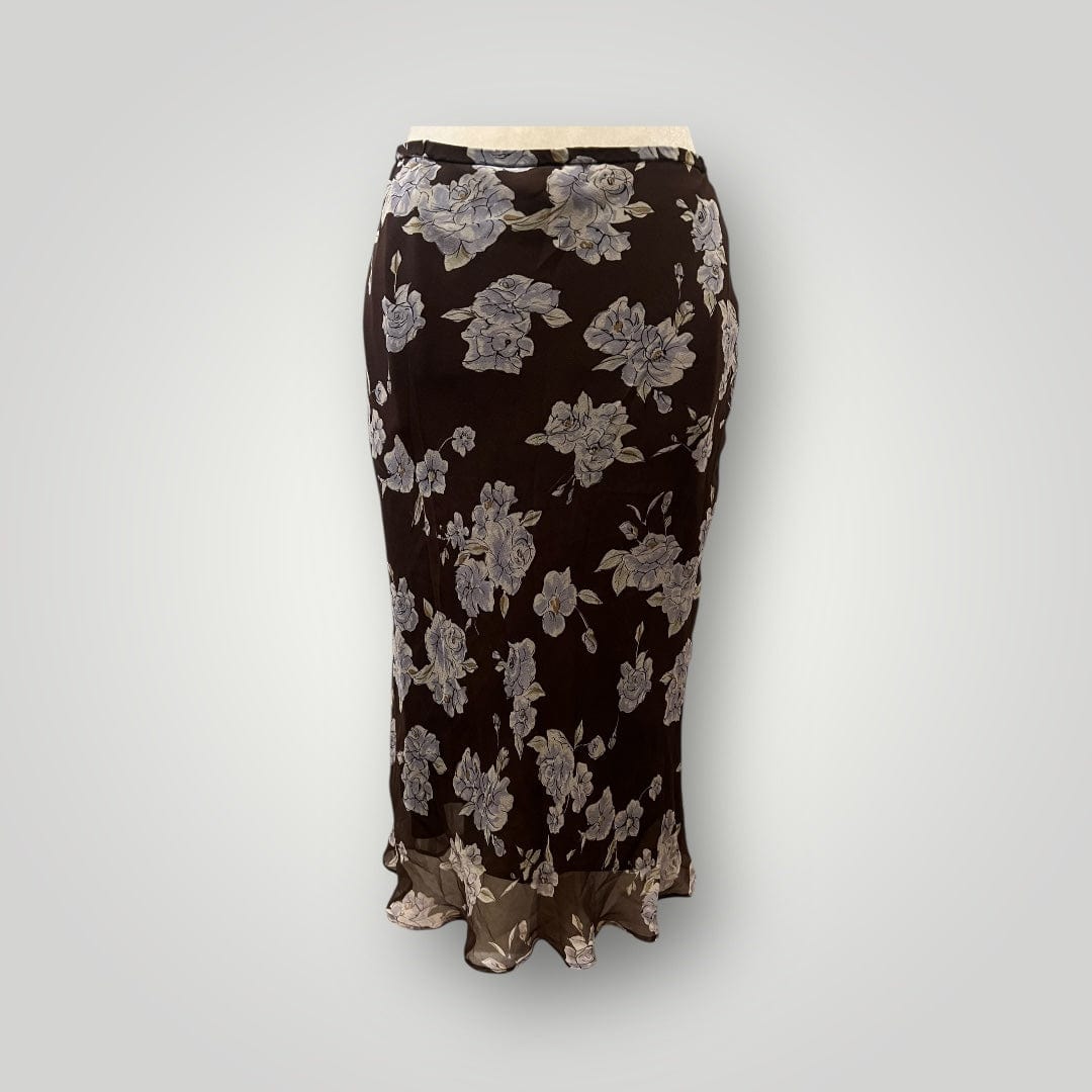Jade Vintage Skirt Vintage Allyson Taylor Brown Silk Floral Skirt Vintage Allyson Taylor Brown Silk Floral Skirt