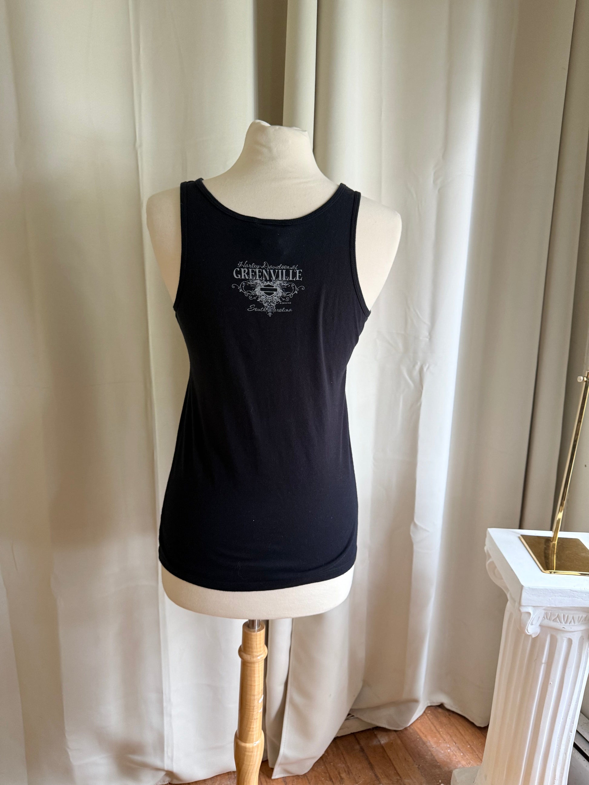 Jade Vintage  Black Harley Davidson Graphic Tank Top Black Harley Davidson Graphic Tank Top