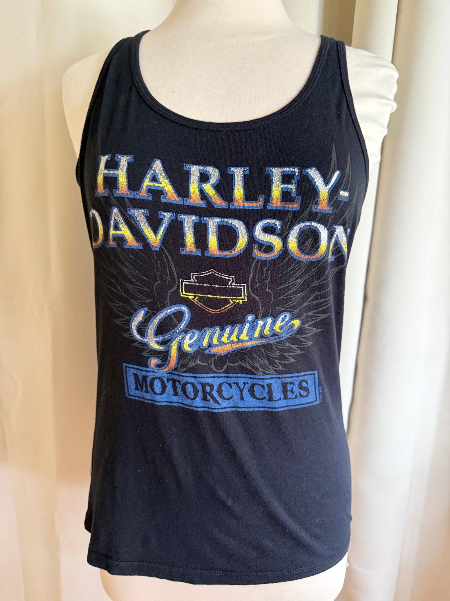 Jade Vintage  Black Harley Davidson Graphic Tank Top Black Harley Davidson Graphic Tank Top