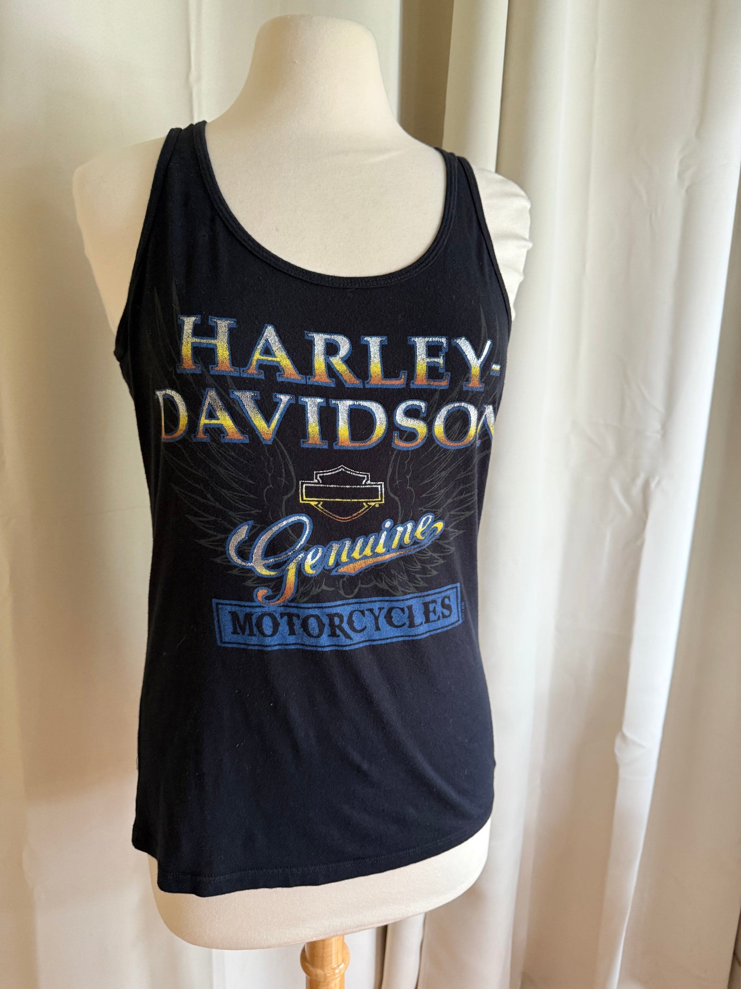 Jade Vintage  Black Harley Davidson Graphic Tank Top Black Harley Davidson Graphic Tank Top