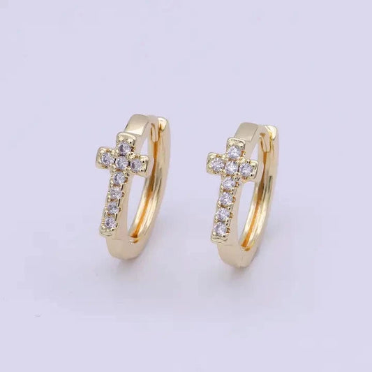 Jade Vintage  earrings 14k Gold Filled Cross Earrings 14k Gold Filled Cross Earrings
