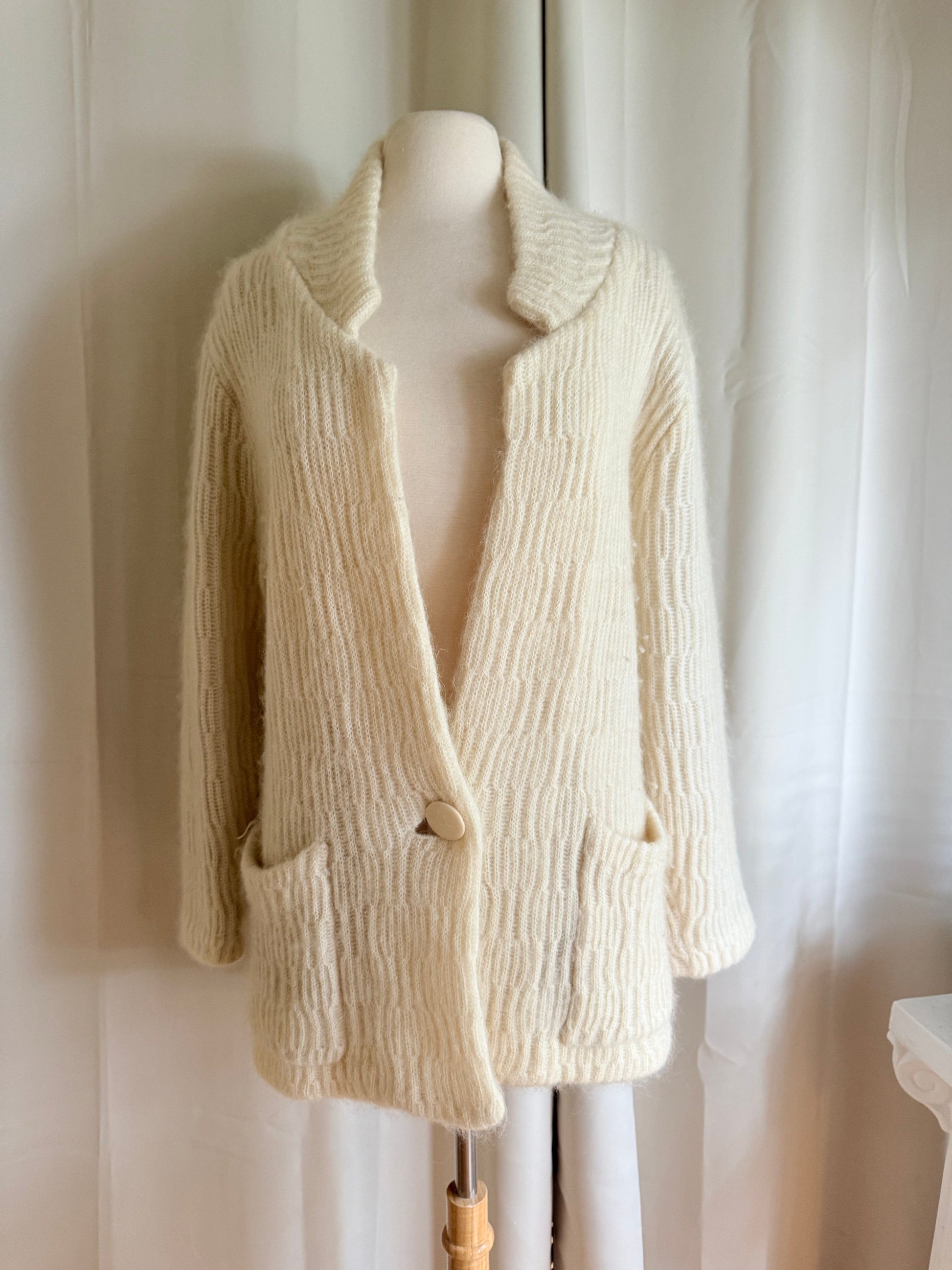Jade Vintage  mohair cardigan Vintage Cream P.G.E. Mohair Oversized Cardigan Vintage Cream P.G.E. Mohair Oversized Cardigan