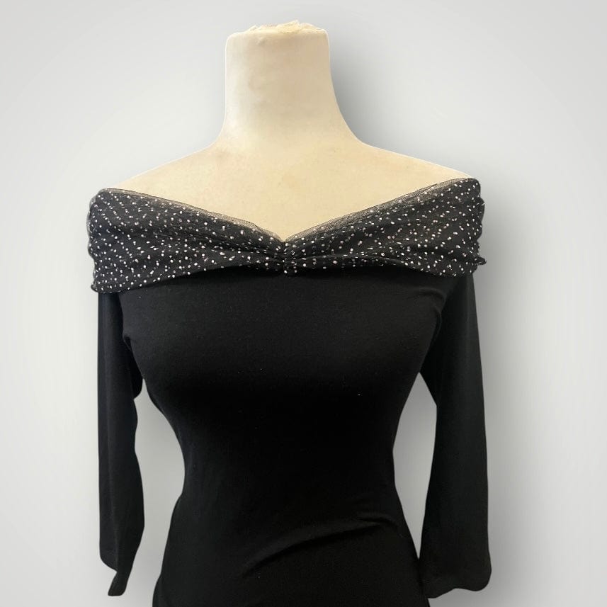 Jade Vintage  Necessary Objects Black Off The Shoulder 3/4 Sleeve Top 90’s Necessary Objects Black Off The Shoulder 3/4 Sleeve Top 90’s