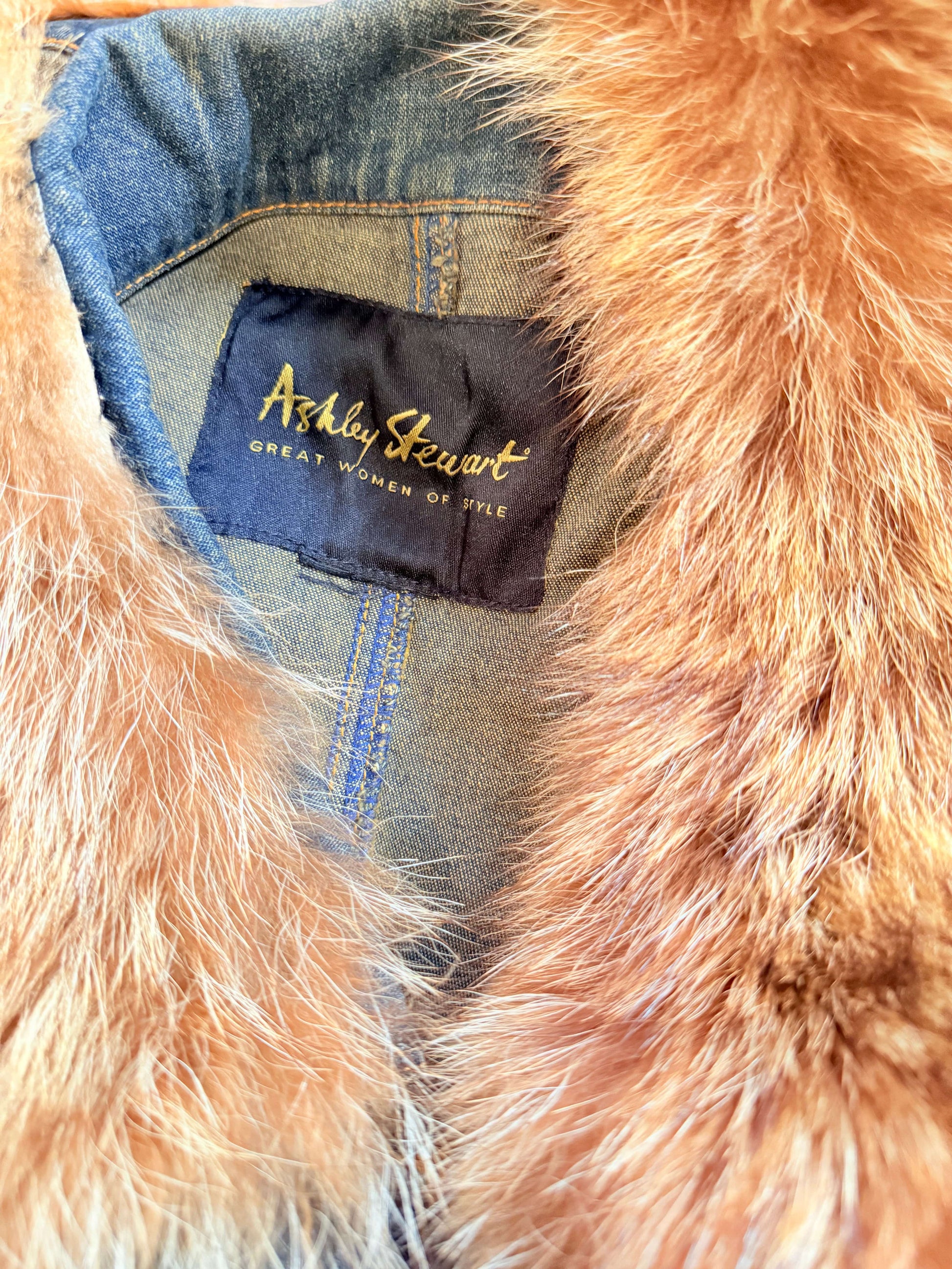 Jade Vintage  Vintage Y2K Ashley Stewart Denim Faux Fur Vest Vintage Y2K Ashley Stewart Denim Faux Fur Vest