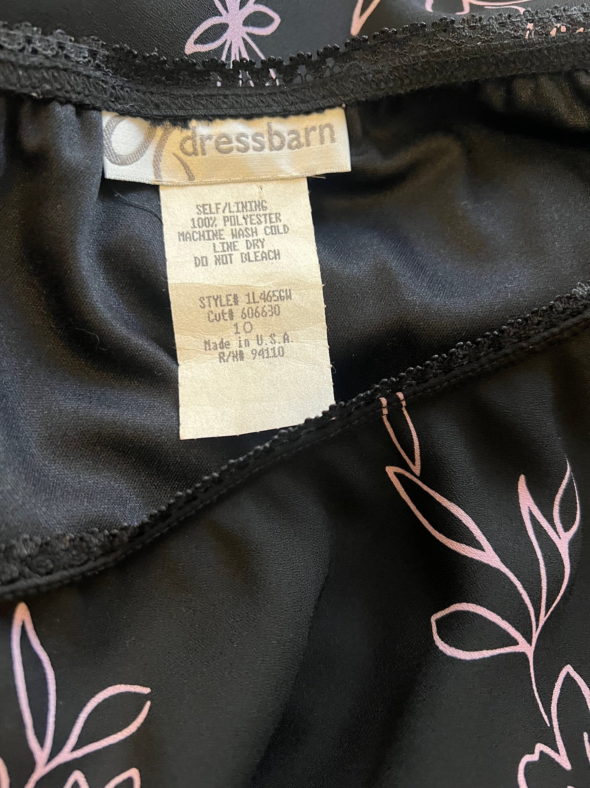 Jade Vintage  Y2k Black and Pink Floral Dressbarn Fairy Midi Skirt Y2k Black and Pink Floral Dressbarn Fairy Midi Skirt