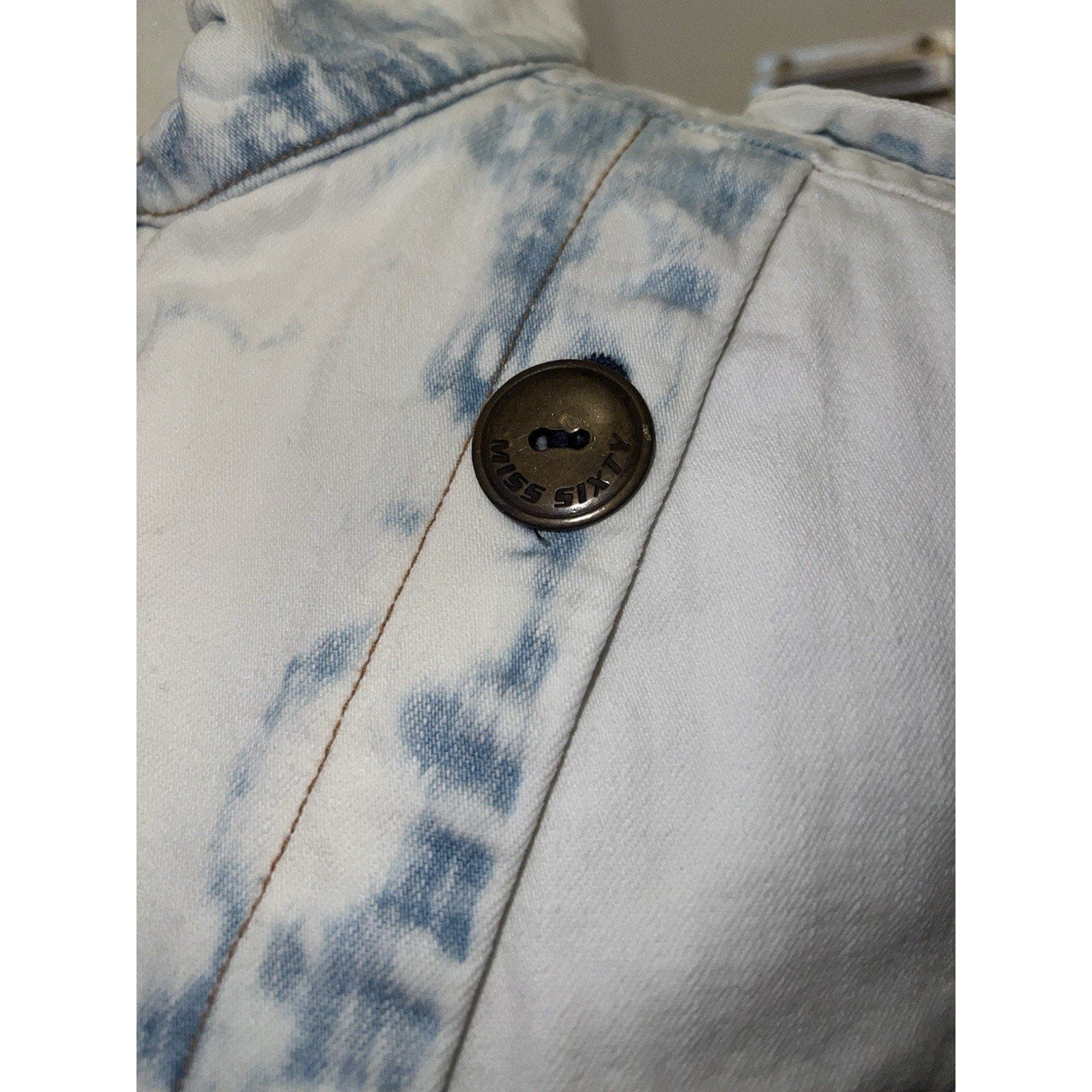 Miss Sixty Jacket Y2K Miss Sixty Denim Moto Jacket Acid Wash Style Size Small Y2K Miss Sixty Denim Moto Jacket Acid Wash Style Size Small
