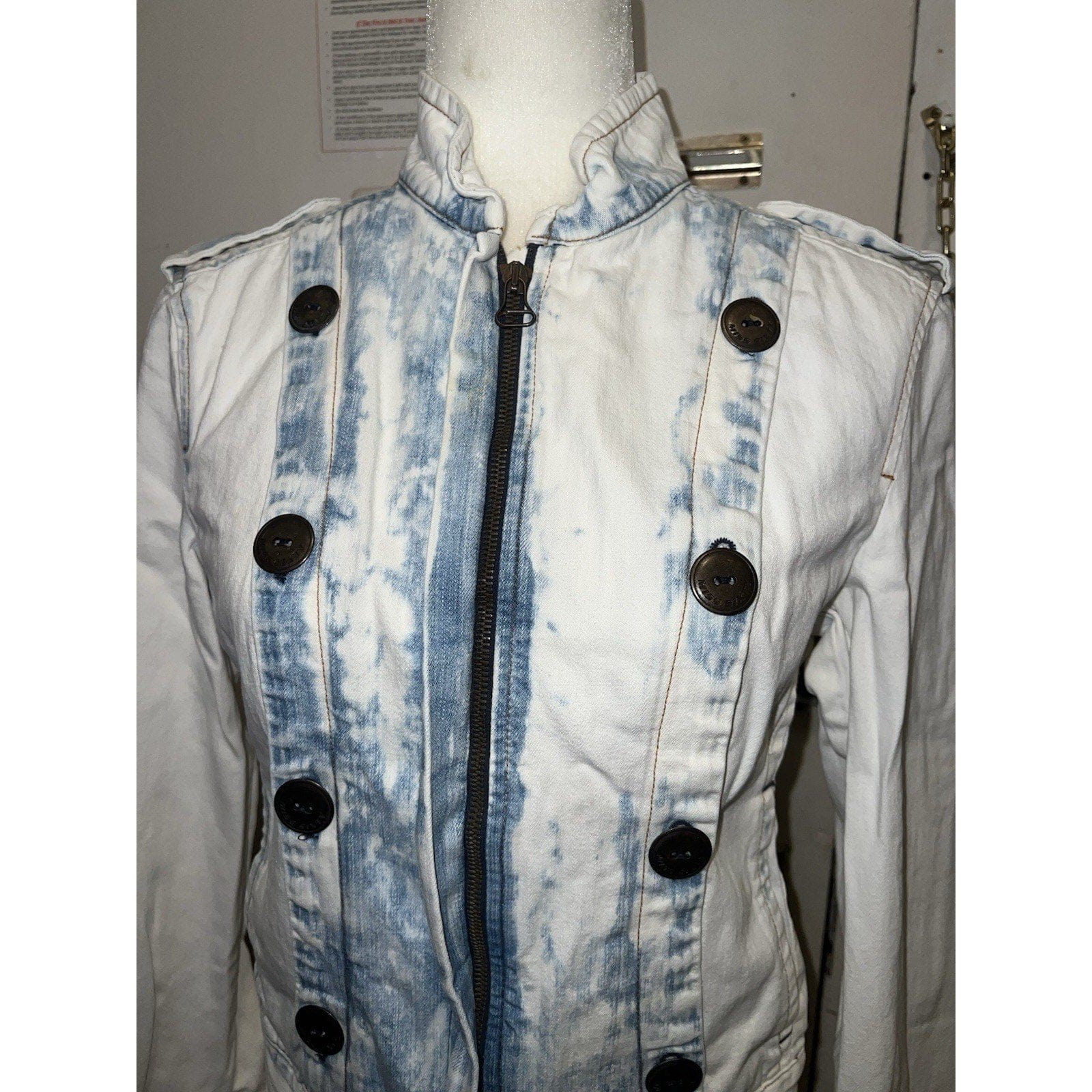 Miss Sixty Jacket Y2K Miss Sixty Denim Moto Jacket Acid Wash Style Size Small Y2K Miss Sixty Denim Moto Jacket Acid Wash Style Size Small